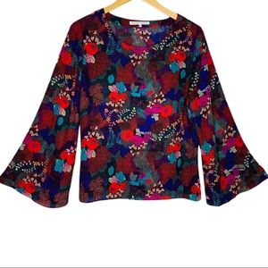 Violet +‎ Claire Flare Sleeve Floral Blouse